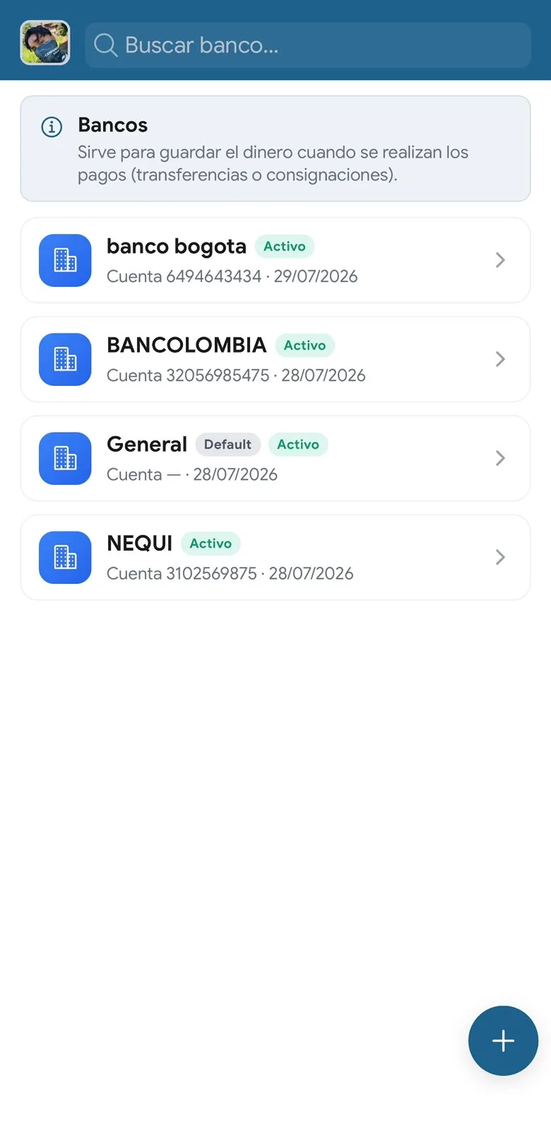 SALE - Bancos y transferencias