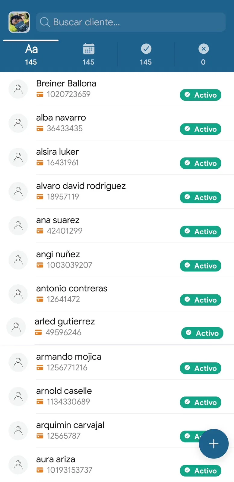 SALE - Lista de clientes