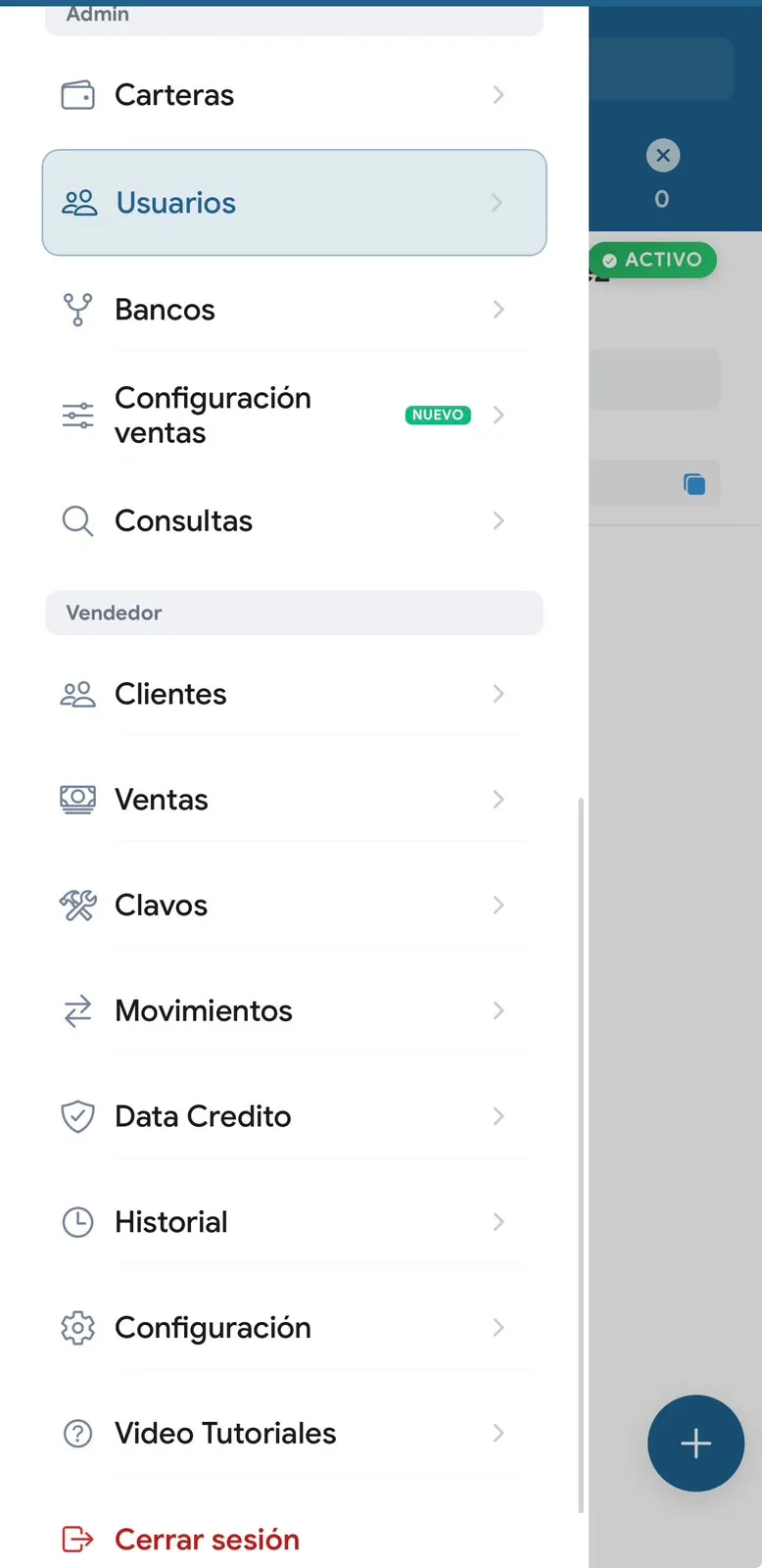 SALE - Menú principal