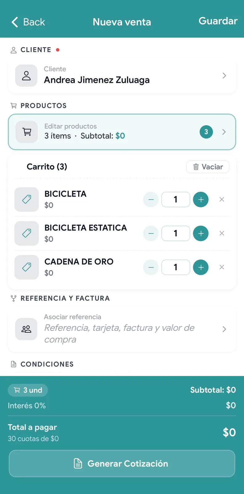 SALE - Nueva venta