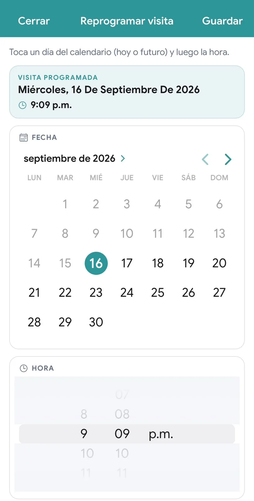 SALE - Reprogramar visita