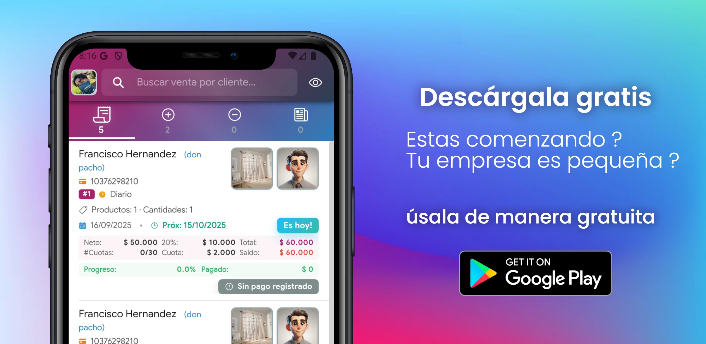 SaleApp - Versión Gratuita